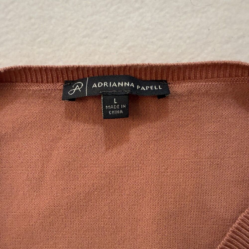 Adrianna Papell Fairy Cottage Core Coastal Grandma Puff Sleeve Sweater Blouse L - Picture 7 of 9